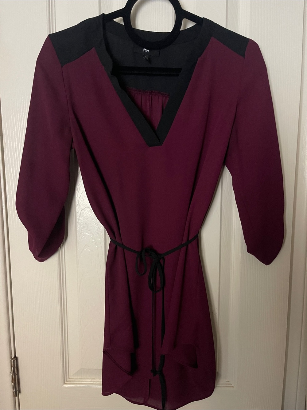 Iz Byer Burgundy Junior Top Black Trim